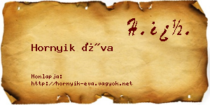Hornyik Éva névjegykártya